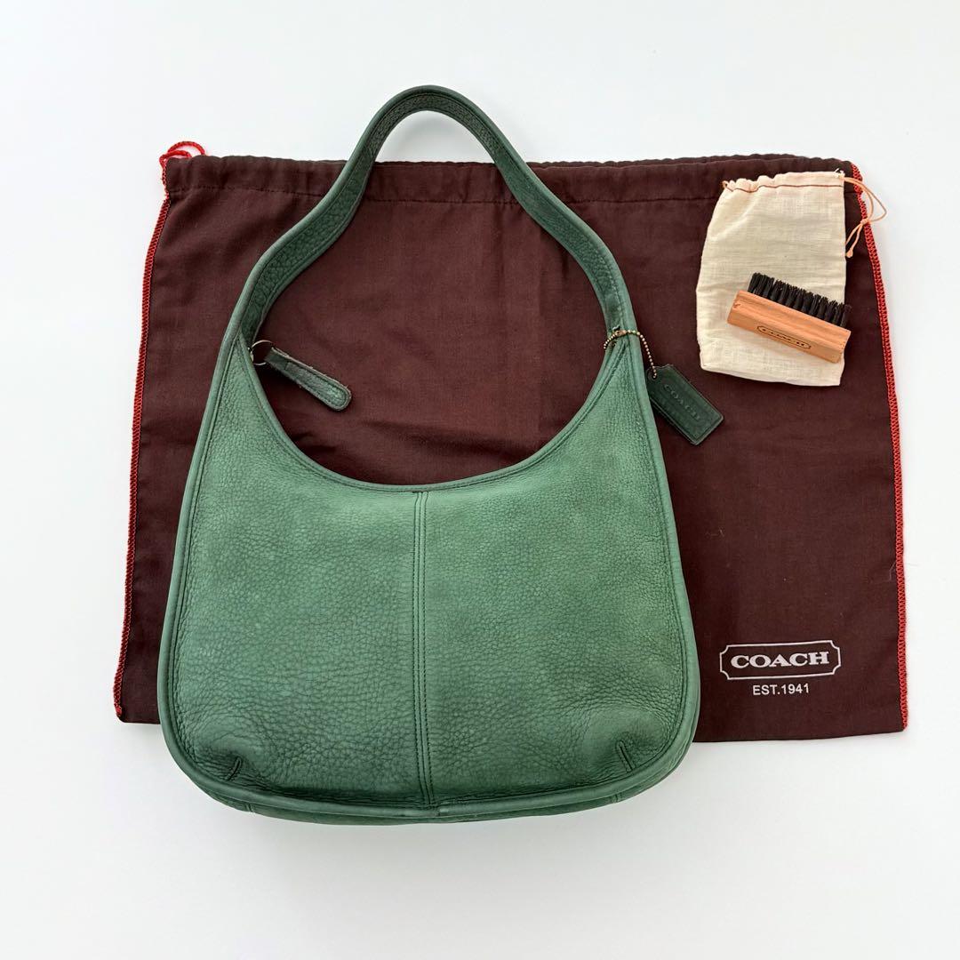 Vintage Coach Green Nubuc Ergo Rare