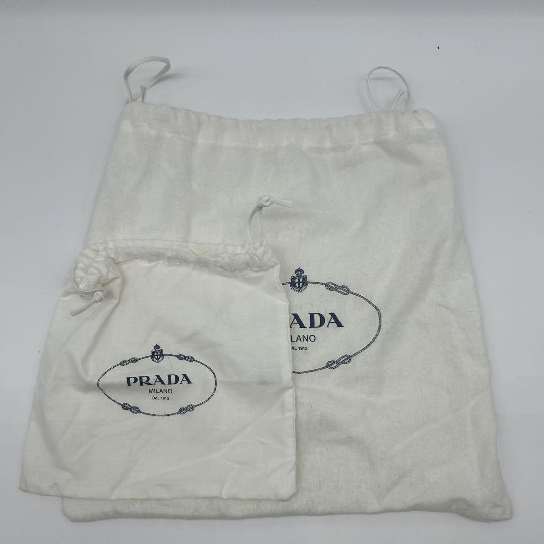 【良品！✨】PRADA プラダ ショルダーバッグ ジャガード リボン 黒
