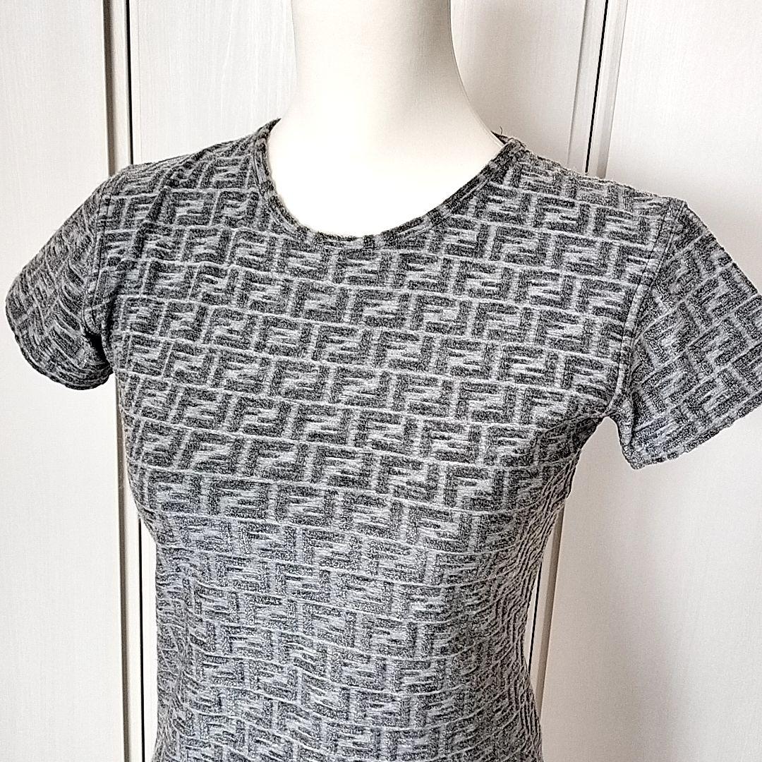 FENDI フェンディ Tシャツ ズッカ柄 パイル地 カットソー L