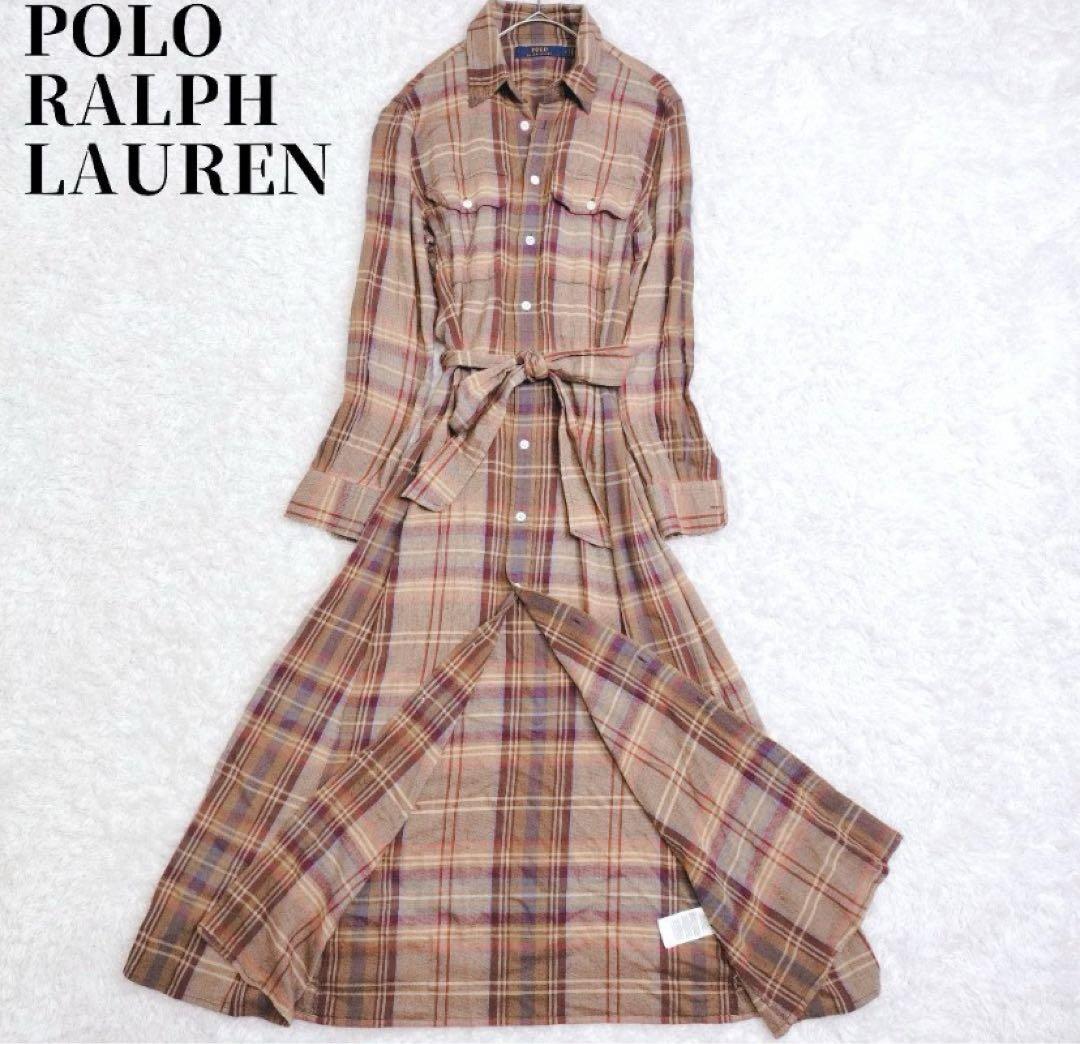ポロラルフローレン ベルテッド シャツワンピース 中村アン着用S POLO RALPH LAUREN