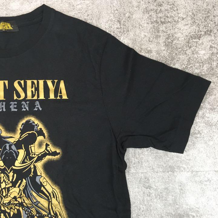 聖闘士星矢 アニメTシャツ 古着 ビッグプリント ゴールドセイント ブラック L