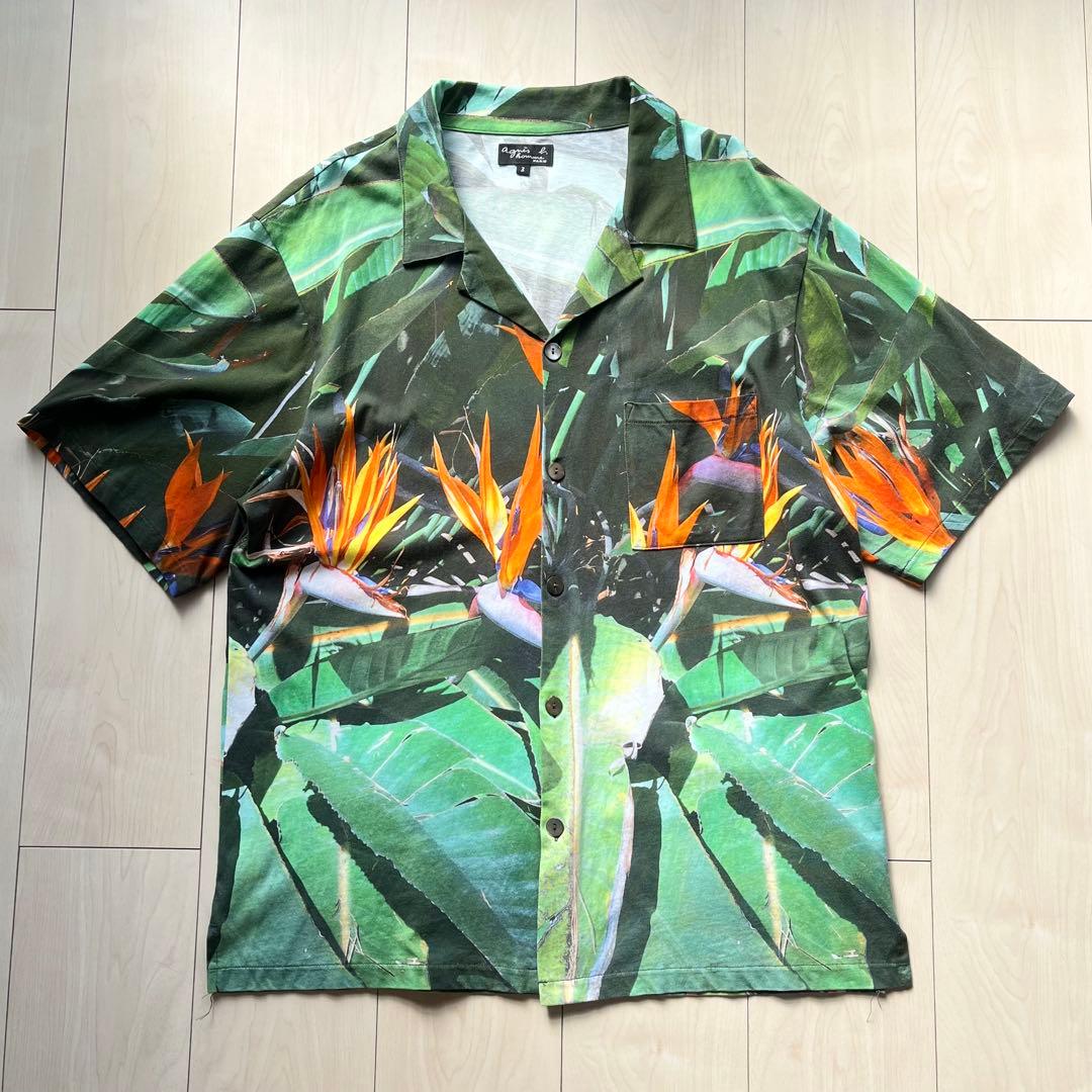 アニエスベーオム CHEMISE フォトプリントオープンカラーシャツ