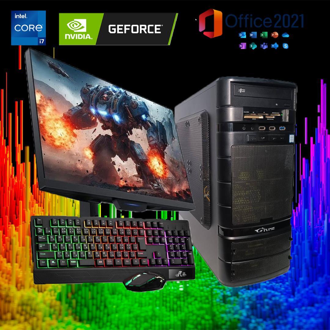 【激安ゲーミングPCフルセット】i7 快適動作！MS Office搭載 GTX 激安ゲーミングPCフルセット】i7 GTX 快適動作！MS Office搭載