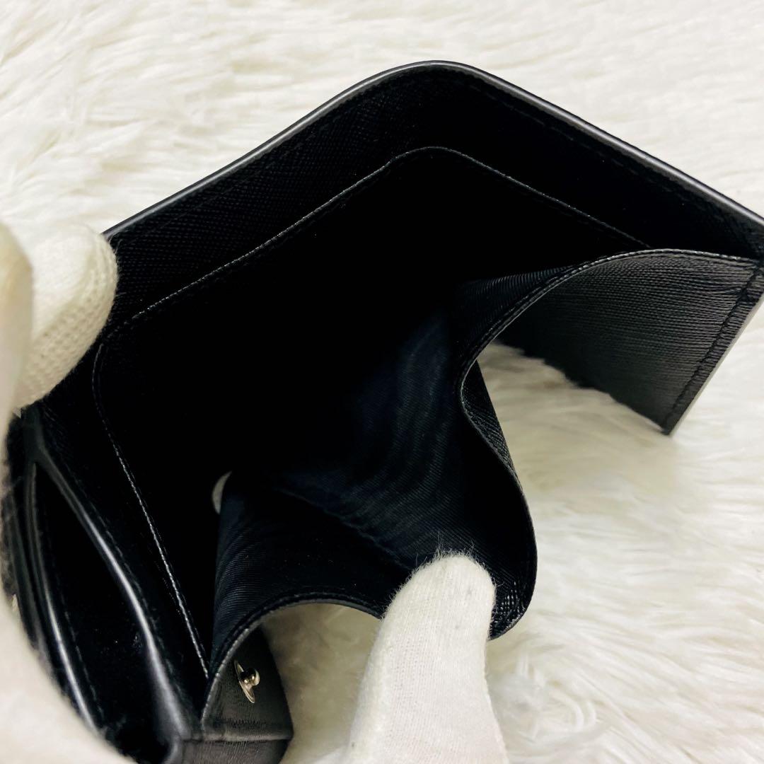 未使用級✨付属完備✨PRADA 三つ折り財布 サフィアーノ 三角ロゴ