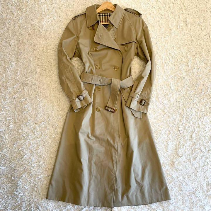 通販正規品 ✨美品✨バーバリー ノバチェック レディースL ベルト付き fDY59-m85513646161 トレンチコート 玉虫 格安国産