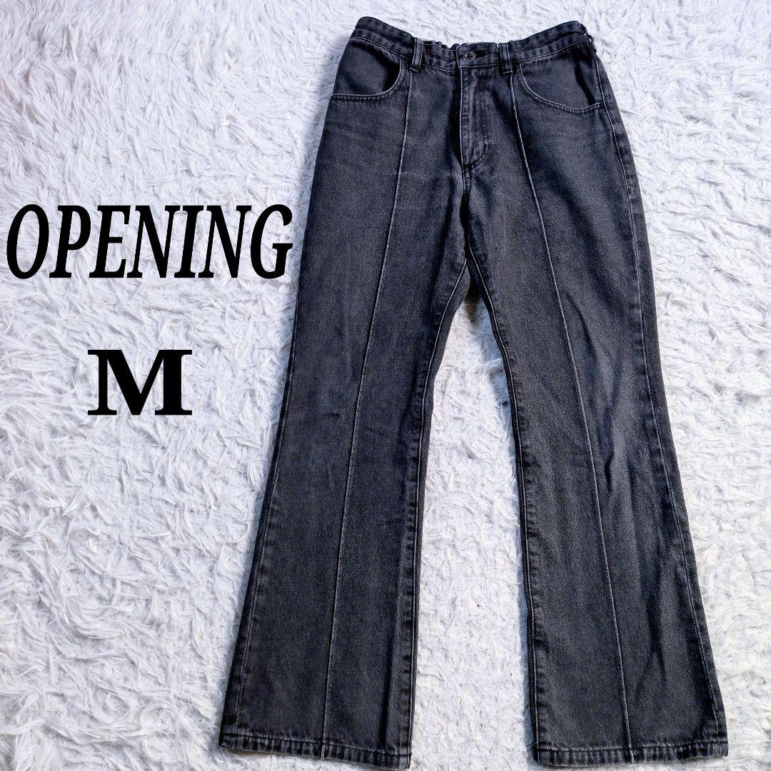 OPENING ACT ブラックデニム ジーンズ フ クリースステッチM・Archive