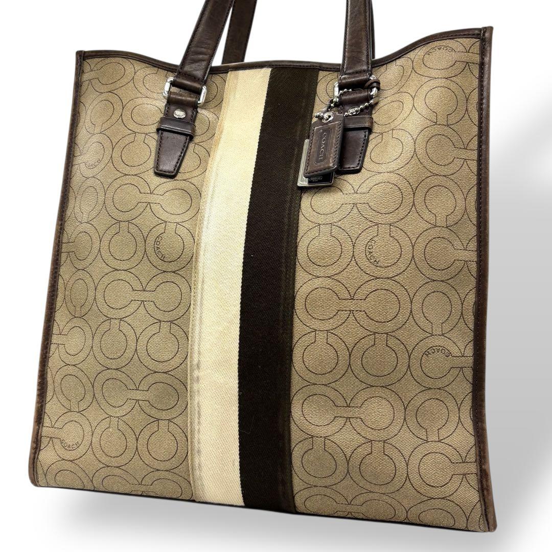 COACH tote bag beige Leather y2k A4 336