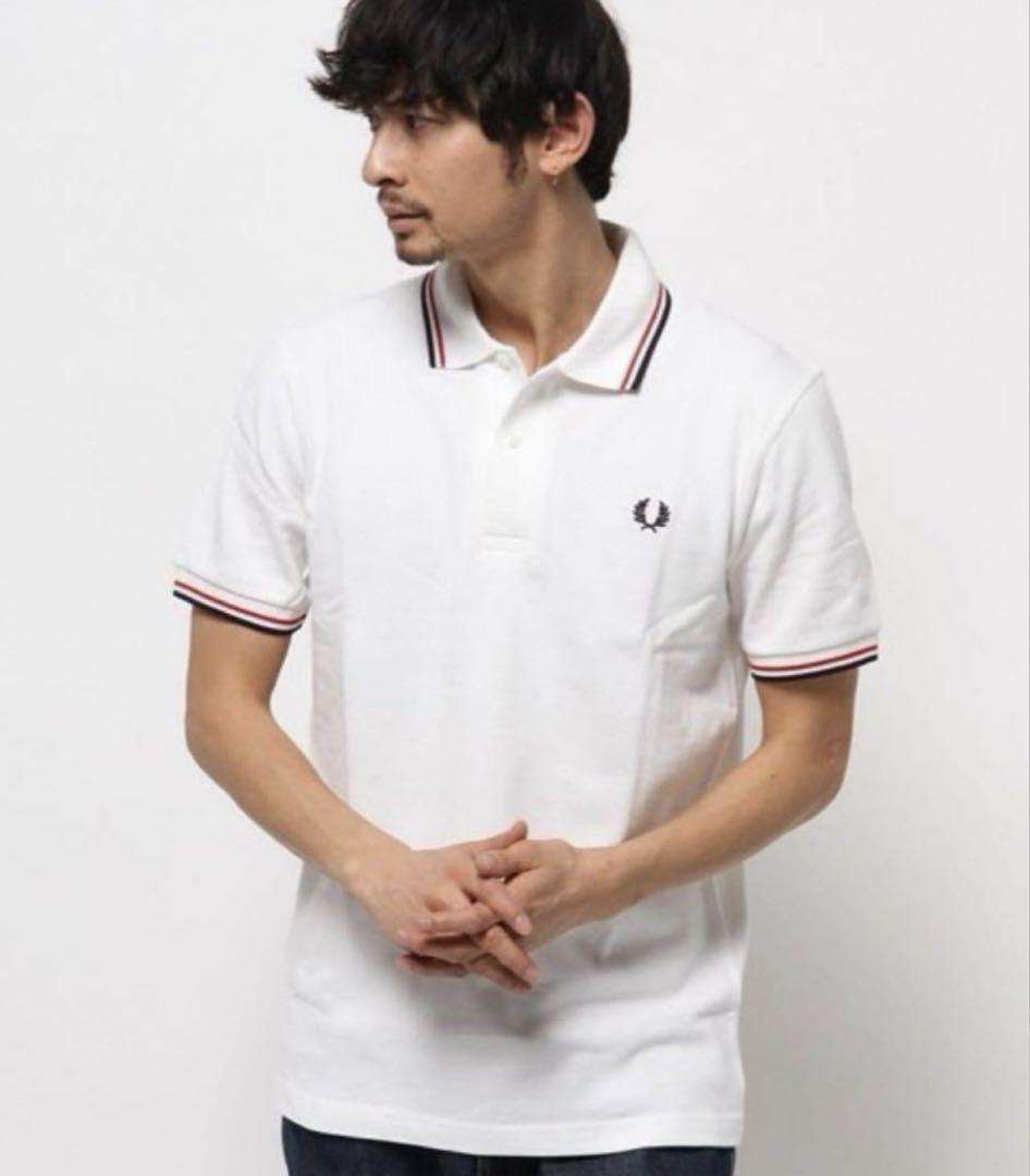 FRED PERRY フレッドペリー ポロシャツ S ホワイト 白