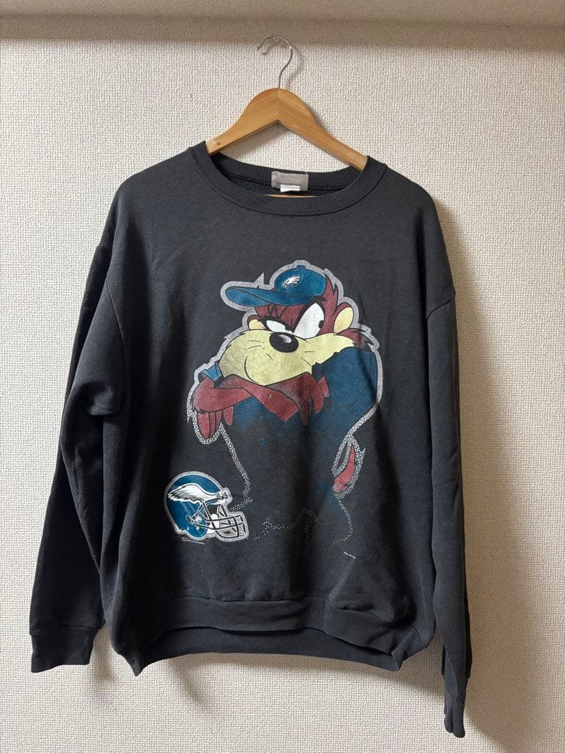 97s USA製フィラデルフィアイーグルス × タズマニアン・デビル トレーナー