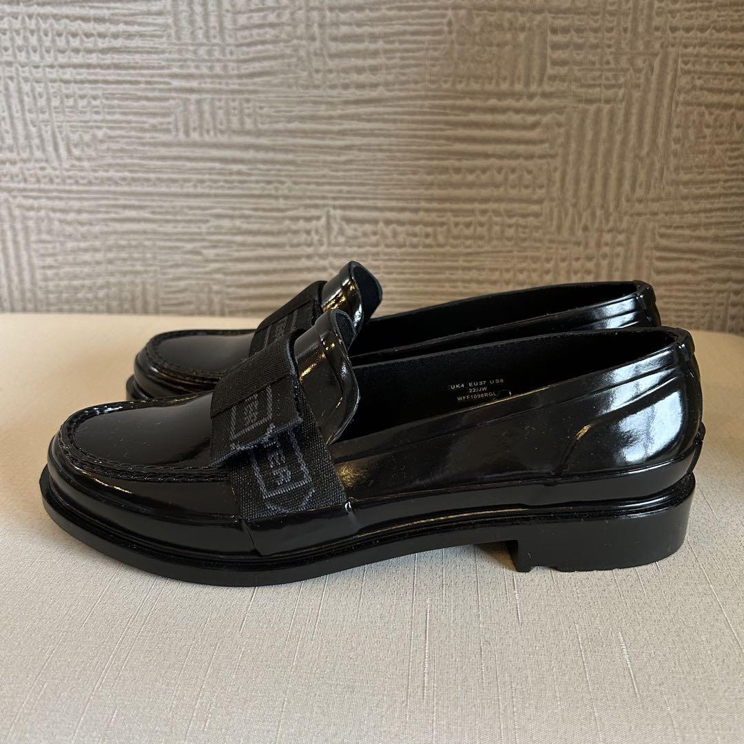 【2回着美品】HUNTER☆ リファインド ボウ グロス ペニー ローファ 23