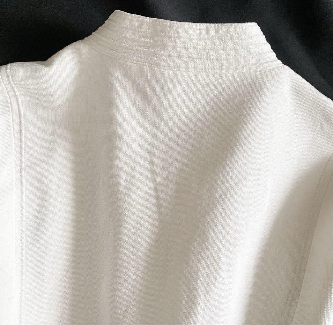 美品 セオリーリュクス リネンコットンノーカラージャケット ストレッチ M相当