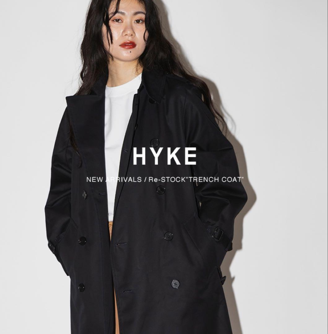 HYKE トレンチコート ネイビー ライナー 保管用カバー付き クリーニング済M HYKE