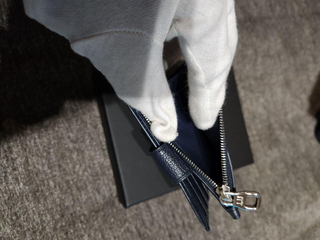 dunhill ネイビー 二つ折り財布 コンパクト