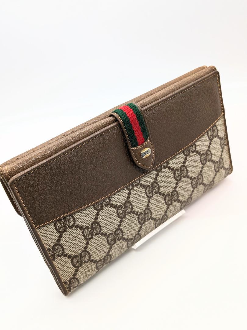 ✨美品.希少品 GUCCI Vintage GGシェリーライン 三つ折り長財布