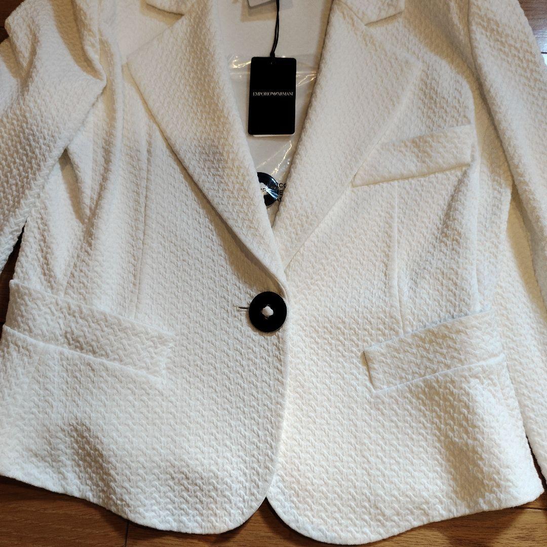 EMPORIO ARMANI ホワイト テーラードジャケット 40 新品 EMPORIO ARMANI ホワイト テーラードジャケット 40