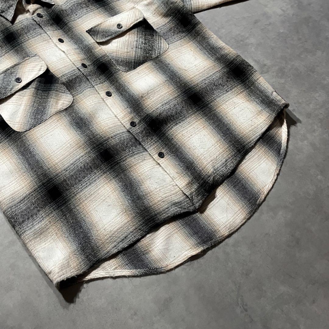 トップス unknown 80-90s ombre shadow check shirt