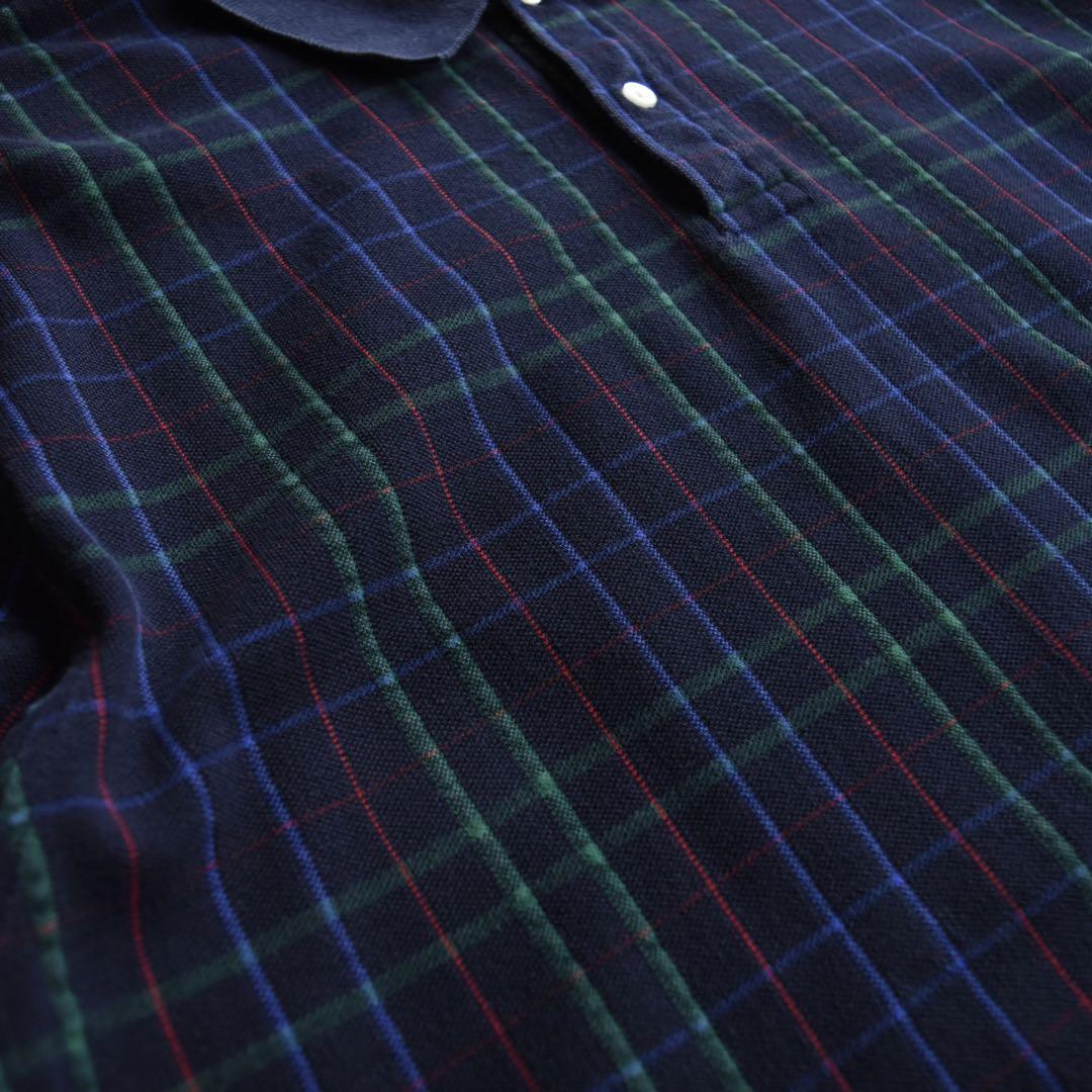 古着 90年代 ランズエンド LANDS END 長袖 チェック ポロシャツ