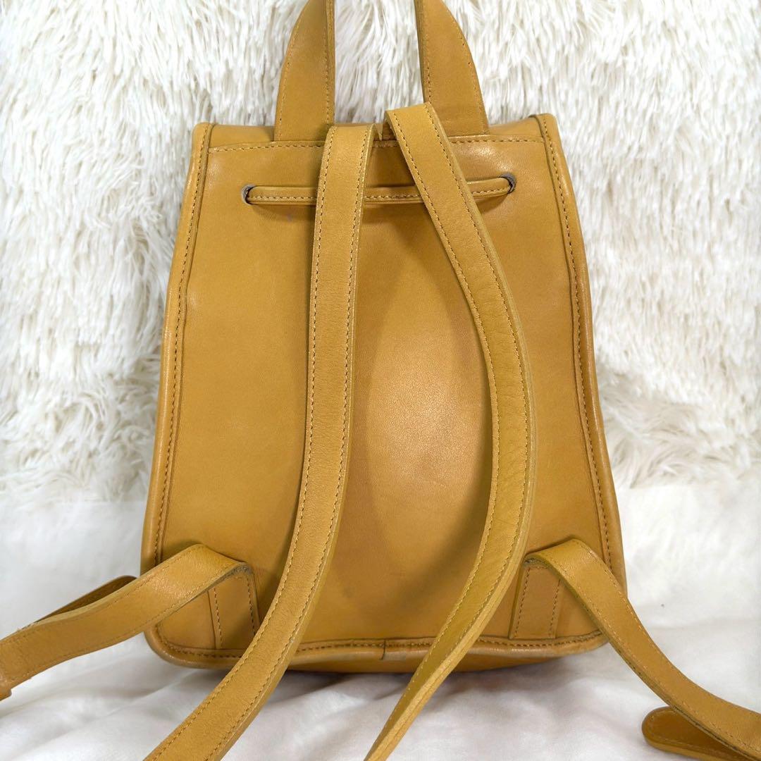 【希少色】COACH コーチミニリュック イエロー 9960 1246 レア 美品 coach コーチ リュック 茶 ブラウン レモン 黄色