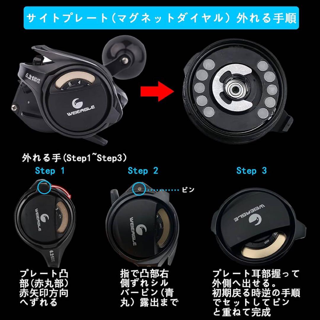 ZJIANCベイトリール海釣り 淡水釣り　ハイギア6.3