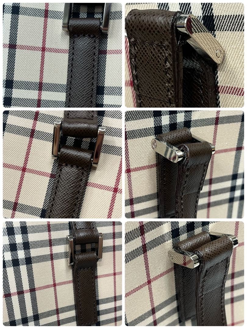 BURBERRY バーバリー　ノバチェック　レザー　トートバック　ブラウン