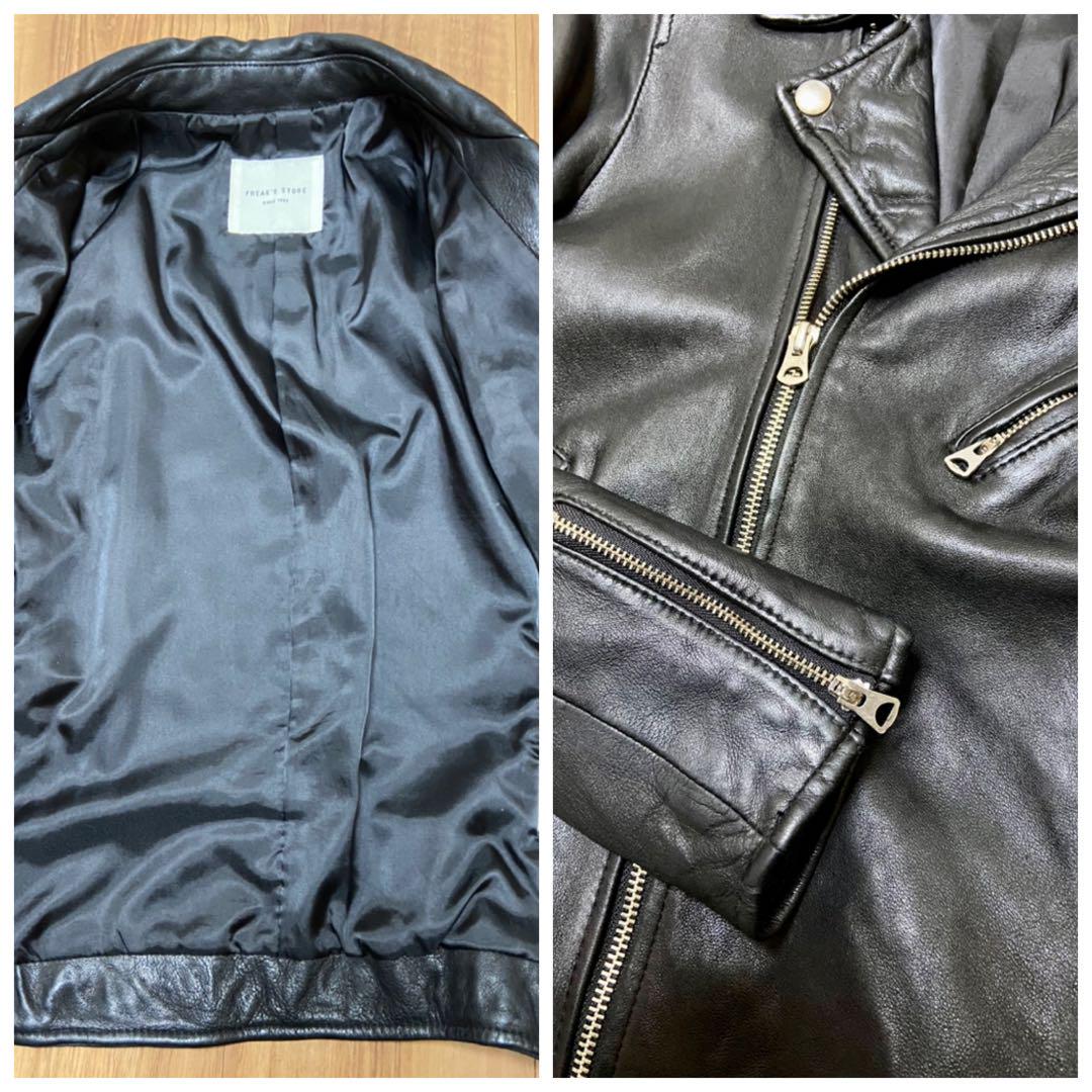 美品 フリークスストア ラムレザー ダブルライダース 定価36300円 M
