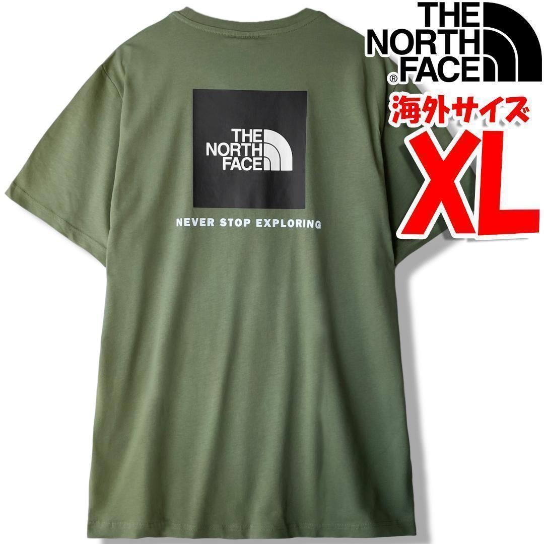 ノースフェイス Tシャツ メンズ 海外XL 日本 XXL相当 緑 グリーン