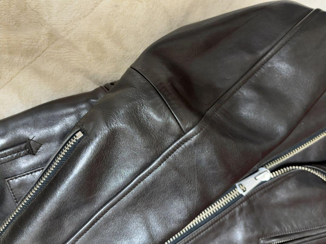 定価12万 Paul Smith ダブルライダース ブラウン S hホースハイド
