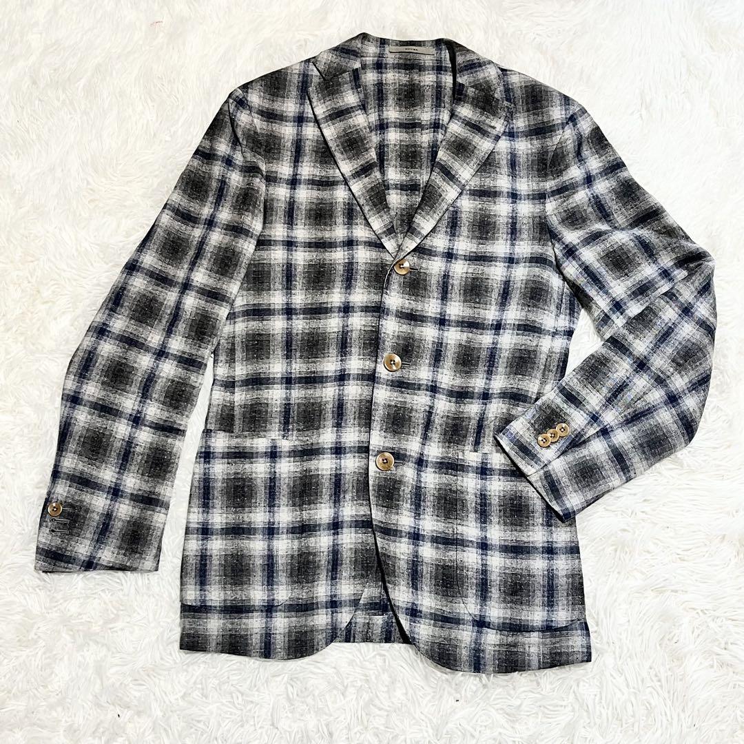 【美品】BOGLIOLI テーラードジャケット DOVER リネン シルク　42 美品】BOGLIOLI テーラードジャケット DOVER リネン シルク 42