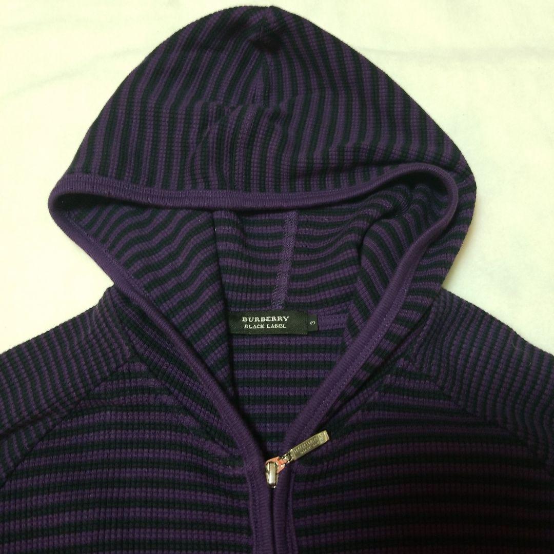 BURBERRY　BLACK LABEL フード付きパーカー 紫 サイズ3