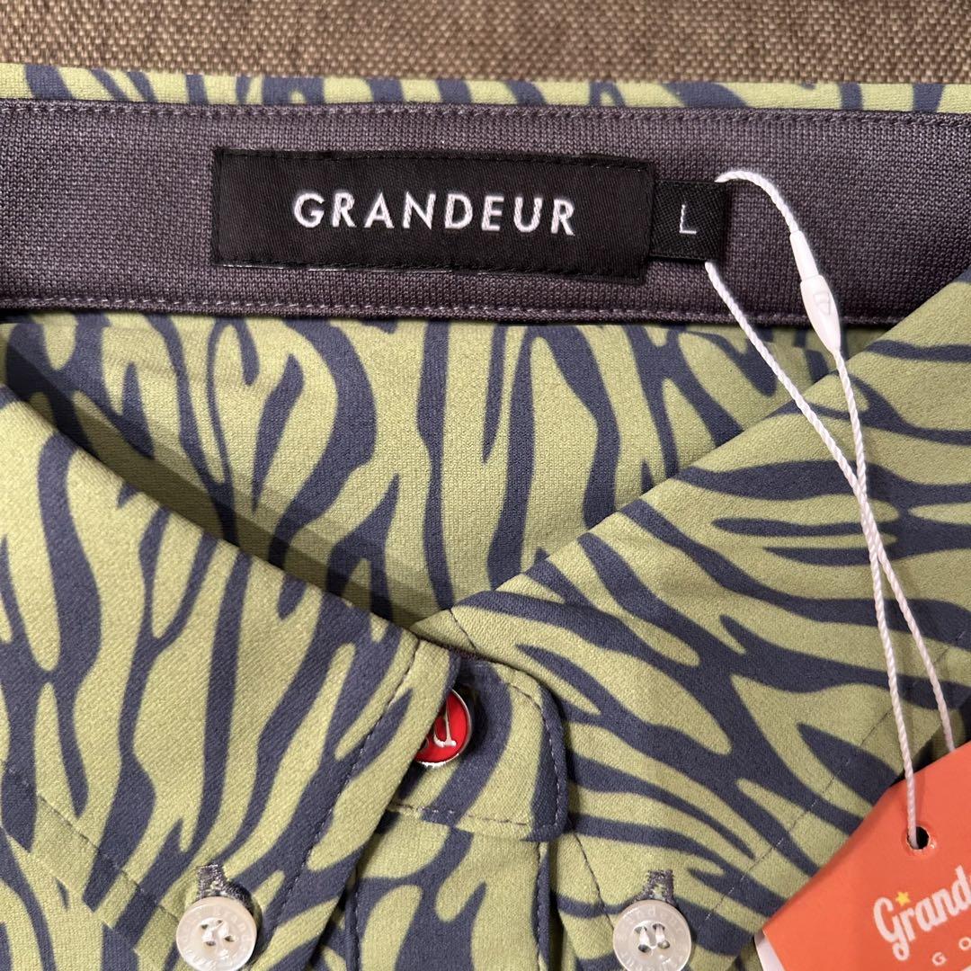 高級素材使用ブランド ポロ グランドール GRANDEUR Zebra メンズウェア Lサイズ Polo メンズウェア