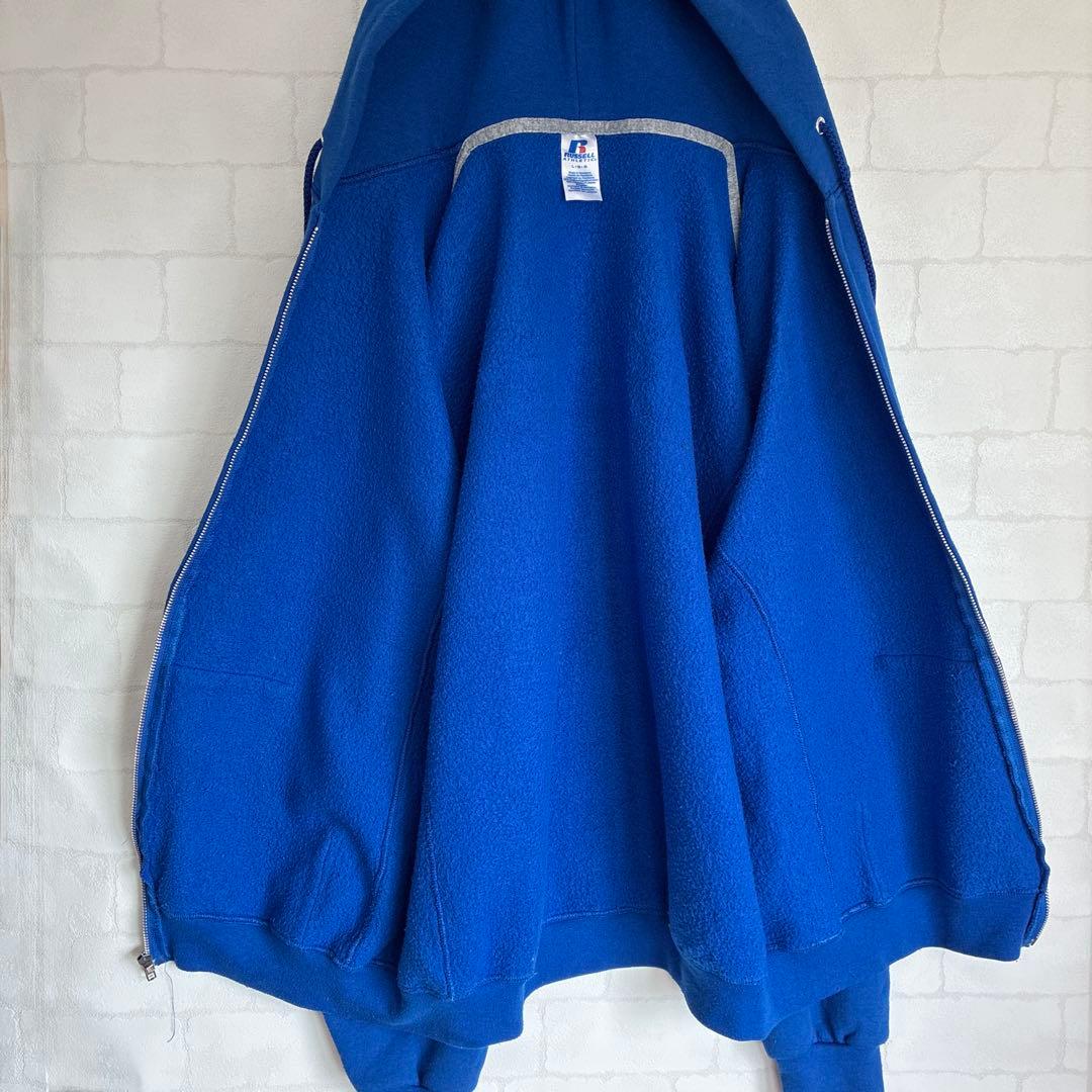00s RUSSELL ATHLETIC Y2K ブルー ジップパーカー L