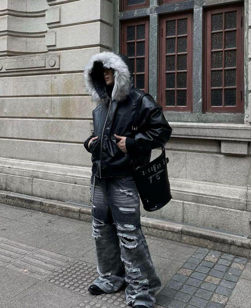 fur leather down opium 短丈