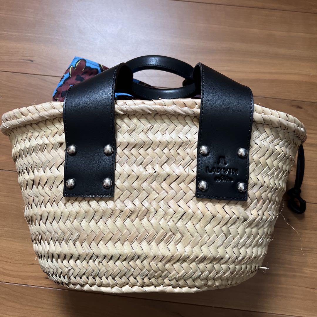LANVIN かごバッグ ストロー ブラック