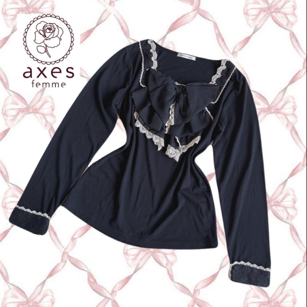 axes femmeアクシーズファム ビックリボントップス y2k 値引 axes アクシーズファムBIGリボンビックリボンy2k coquette