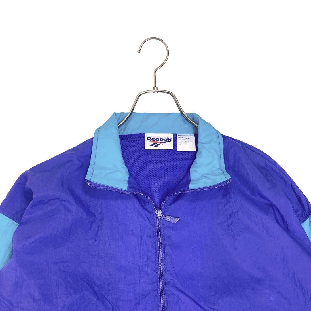 09M397◯ 90s Reebok ハーフジップ ナイロン アノラックパーカー