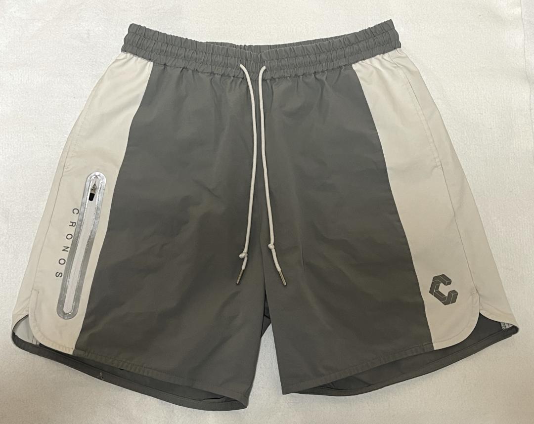 CRONOS サイドポケット ショーツ　トレーニングパンツ　M　グレイ