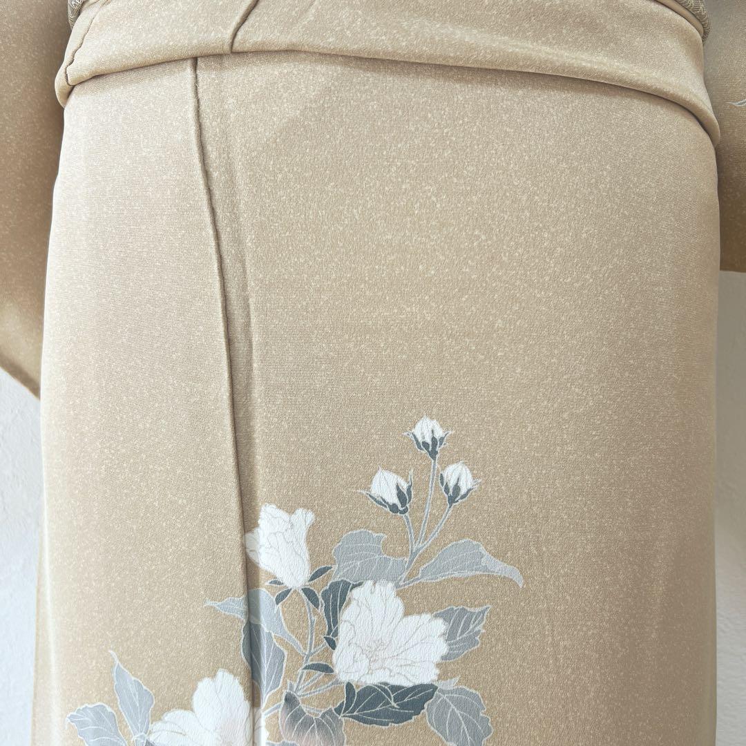 205 訪問着フルセット 正絹 ベージュ 薄茶 友禅 暈し たたき染め 三越扱い