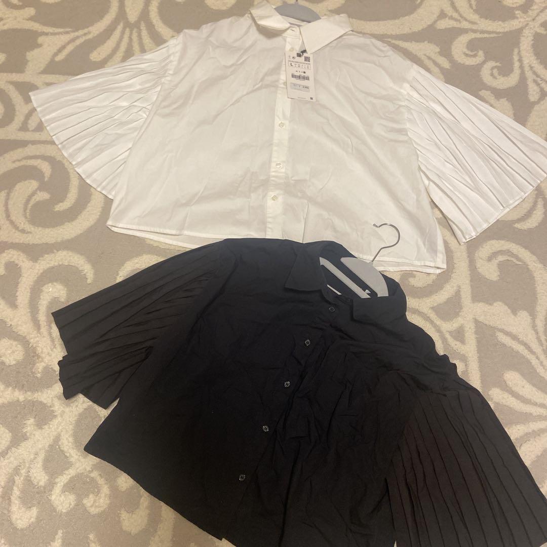 ZARA フリルスリーブ 半袖シャツ 2色セット Lサイズ