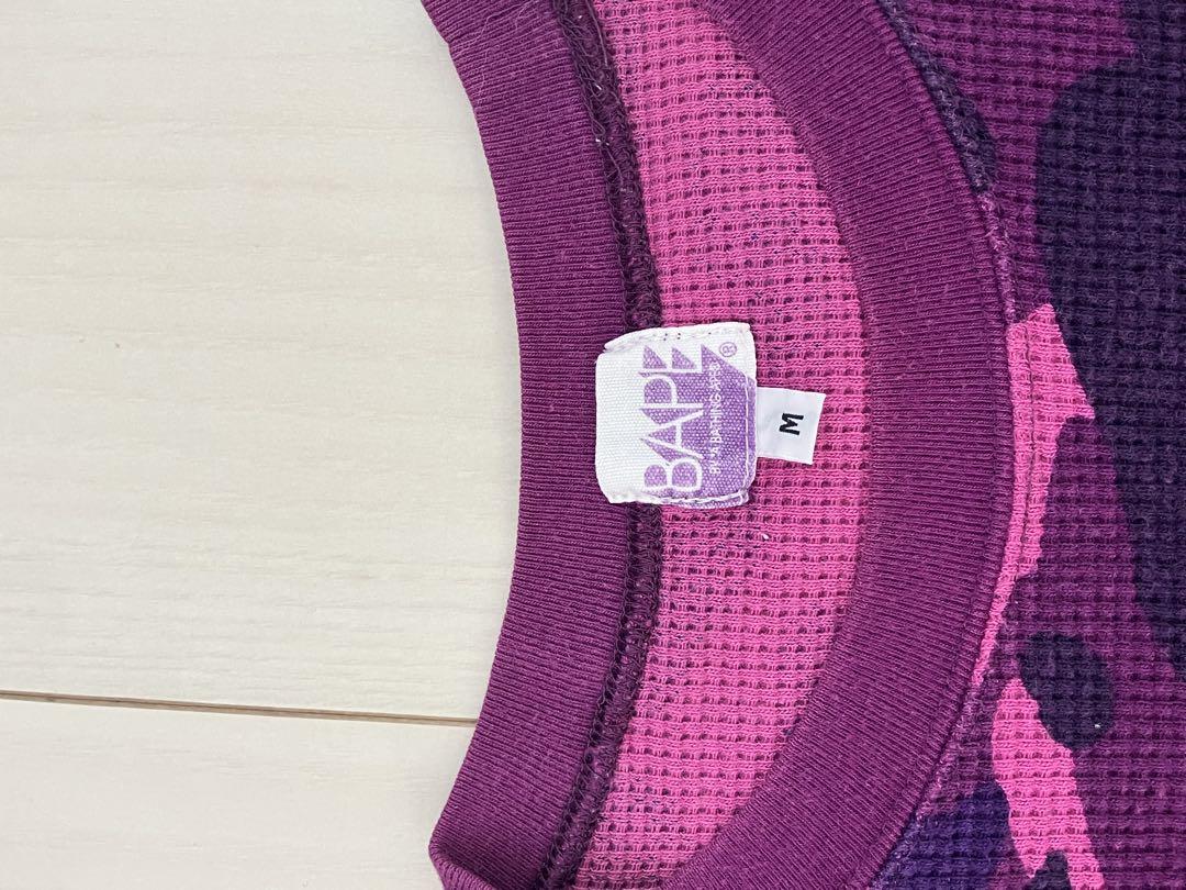 BAPE 紫カモ　長袖サーマルシャツ M