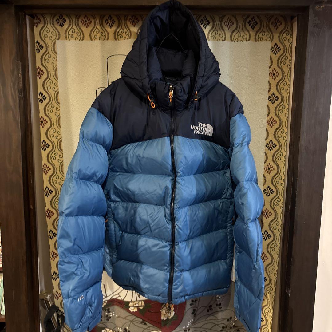 【美品】 THE NORTH FACE フードダウン メンズL ブルー