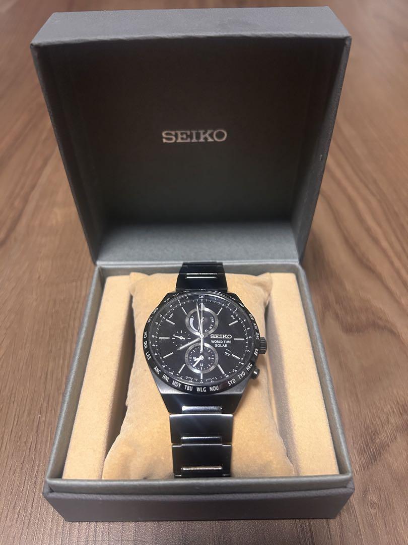 SEIKO V195 クロノグラフ ブラック