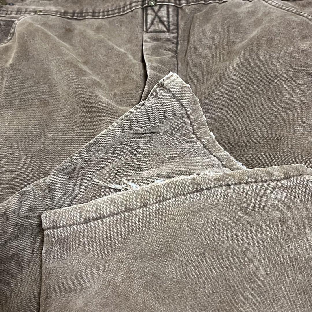 90s Carhartt/ダブルニー ダック オーバーオール/40/ブラウン