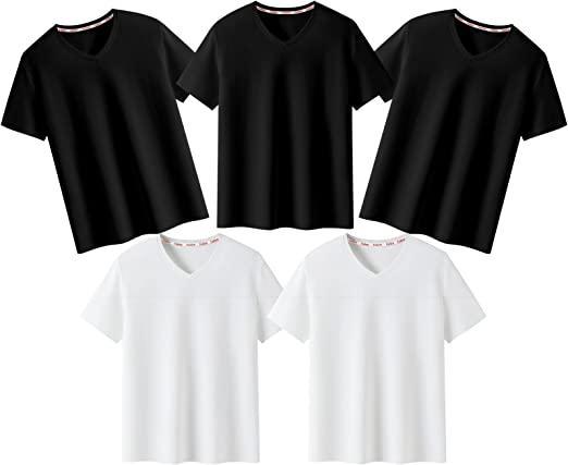 インナーシャツメンズ Tシャツ 半袖 Vネック 綿100% 5点セット 肌着 柔