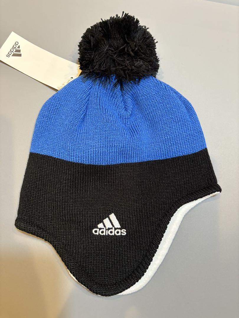 めちゃかわ　ニット帽　y2k ビーニー　adidas ポンポン　グランジ　平成 adidas ボンボンニット帽 Y2K CBOY ストリート グランジ 古着