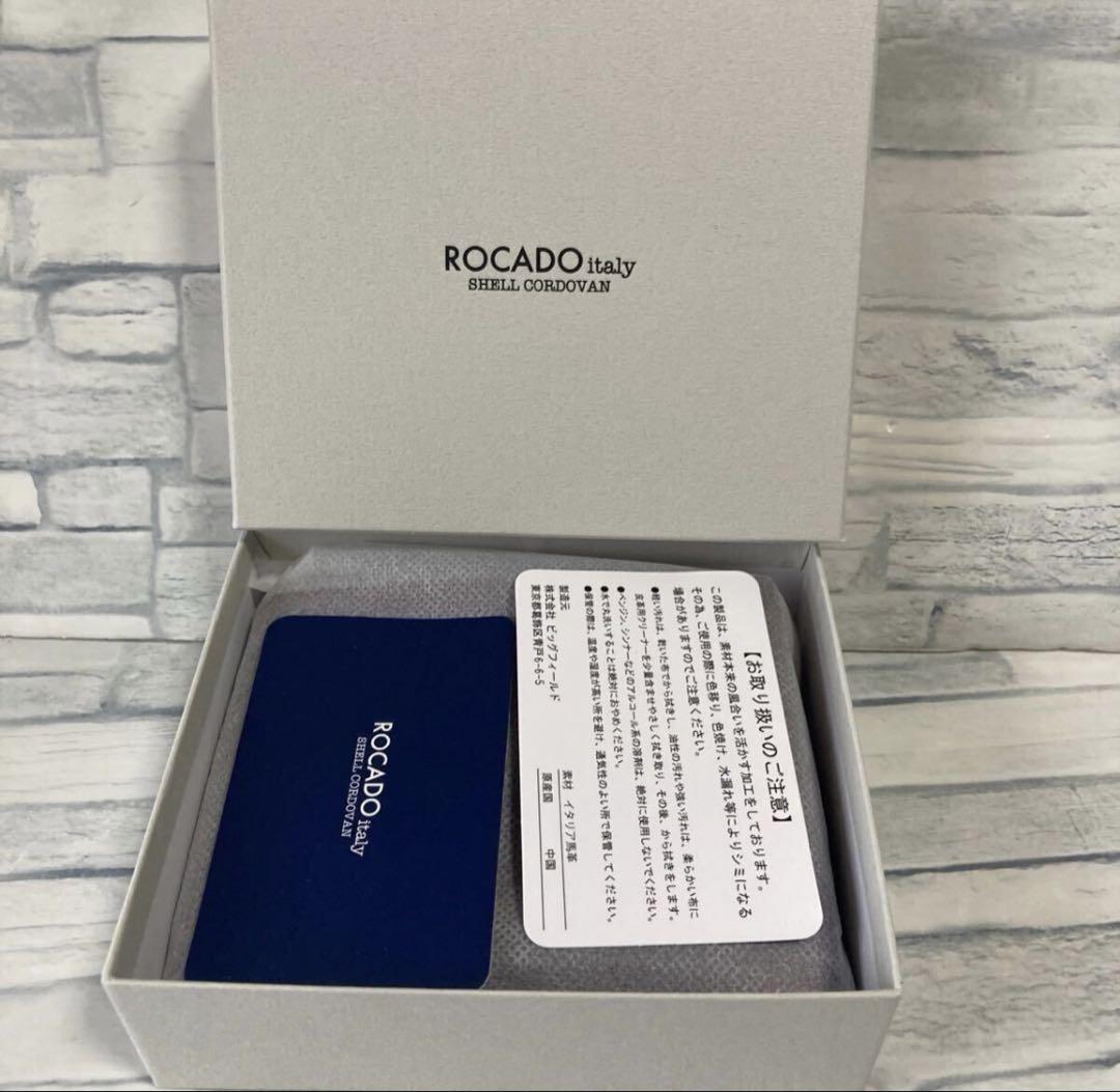 新品未使用ROCADO社製 ロカド シェルコードバン財布 馬革 ワインレッド