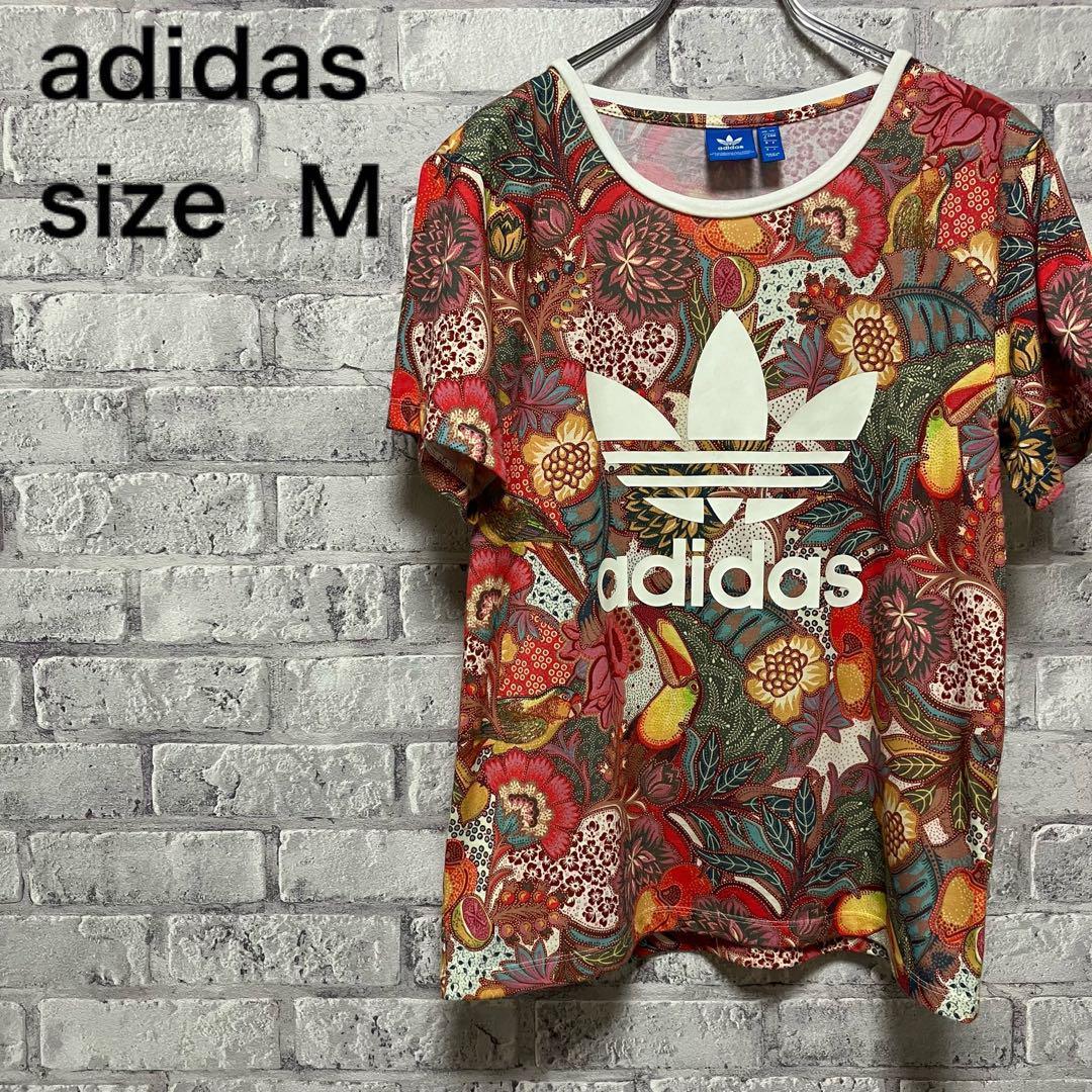 希少【adidas】アディダス Tシャツ 総柄 Mサイズ お洒落 カッコイイ