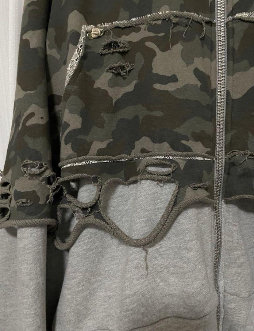 トップス neith.tokyo Layered Crush Hoodie-CAMO