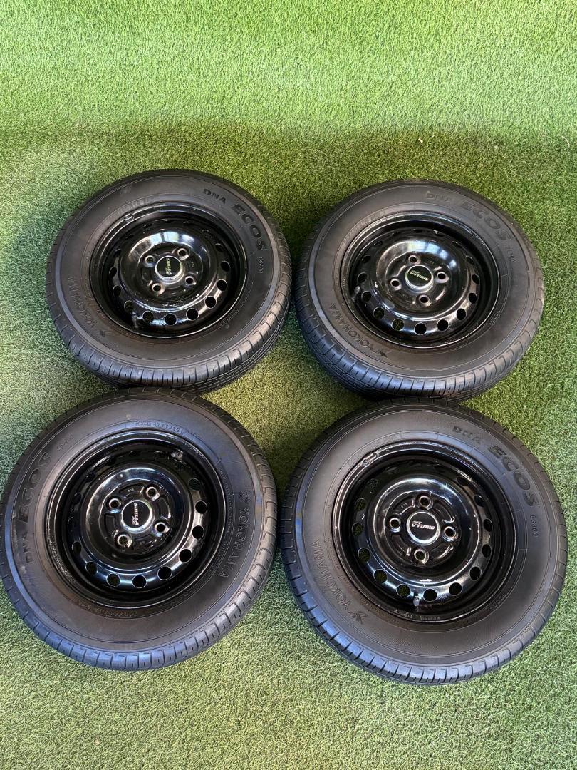 【中古】12インチ鉄ホイール＋タイヤ4本セット ST63