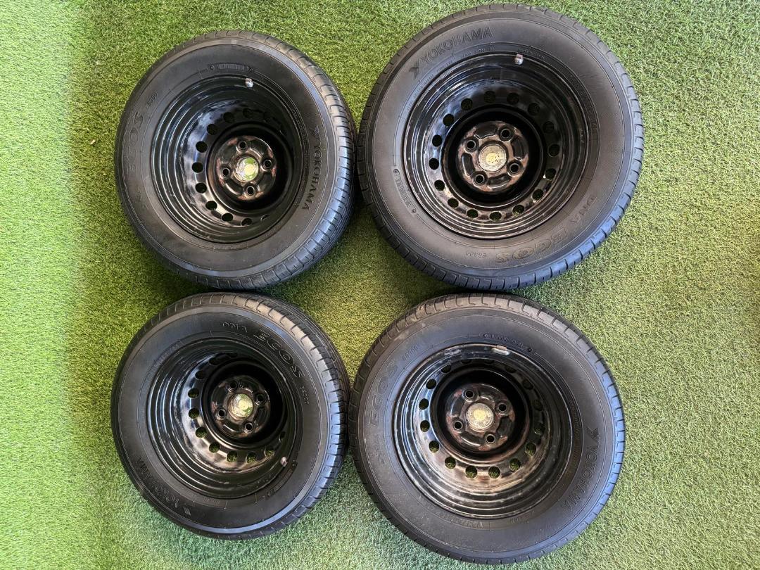 【中古】12インチ鉄ホイール＋タイヤ4本セット ST63