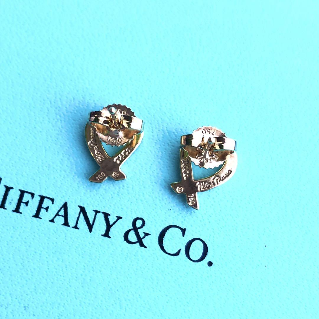 TIFFANY K18 ティファニー　ラビングハートピアス